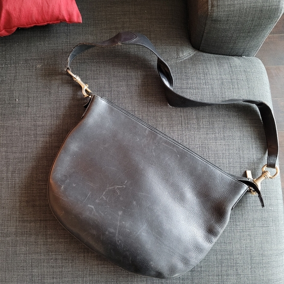 Authentic GUCCI Vintage Shoulder Cross Body Bag Black Leather - Picture 9 of 13